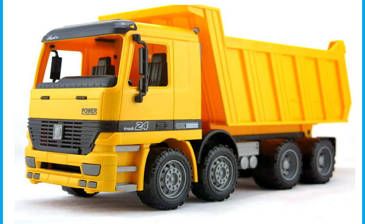 工程车8188-5 超大号惯性翻斗大卡车 儿童沙滩运输汽车仿真模型 黄色