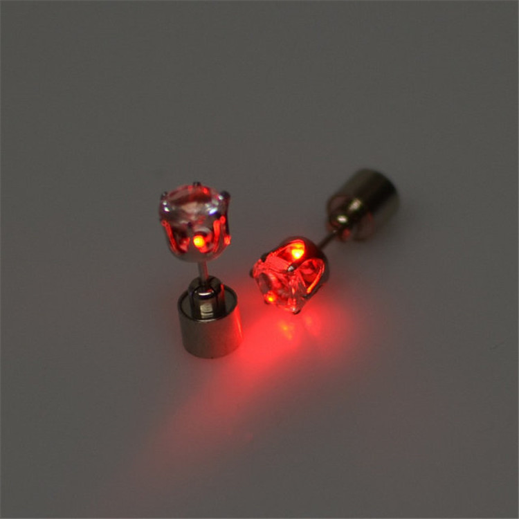 Factory Direct Supply Nightclub Trendy Male Female Couple Led Ear Stud Flash Crown Luminous Ear Studs in Stock