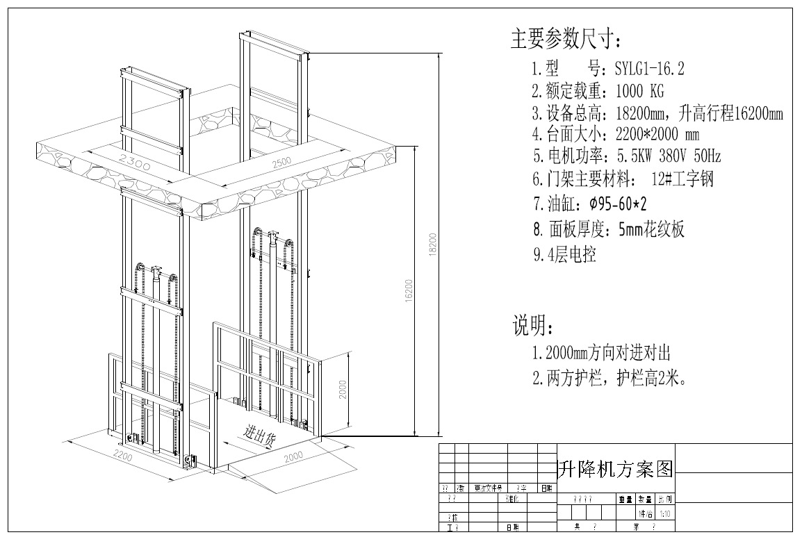 深圳链条货梯 厂房载货电梯 江门鸿力定做 1吨升16米-阿里巴巴