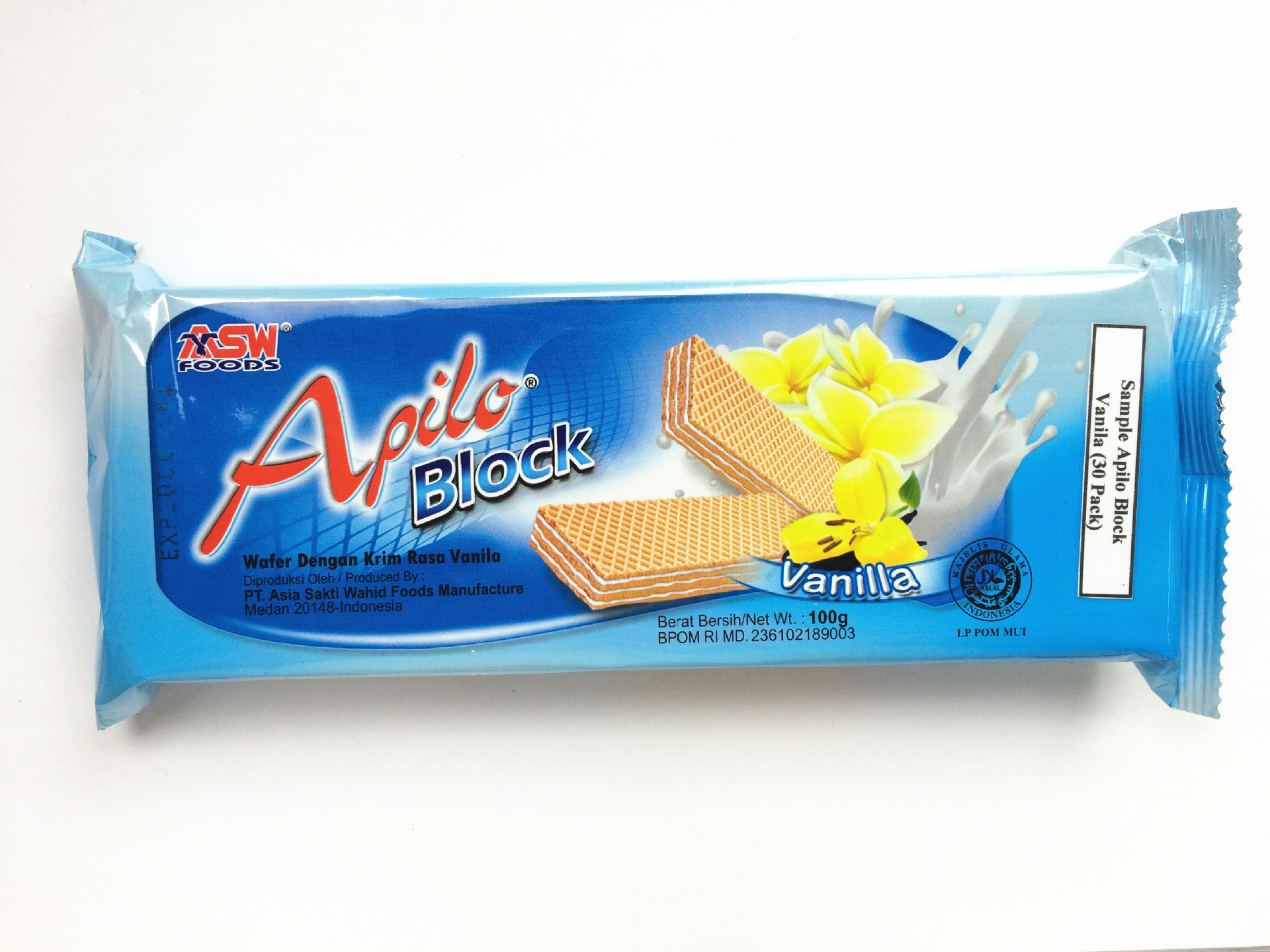 印尼原装进口 apilo夏日里 香草味威化饼干 100g