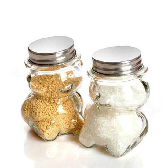 厂家直销80毫升歪头小熊糖果瓶调味瓶麦芽糖玻璃瓶许愿瓶糖果罐