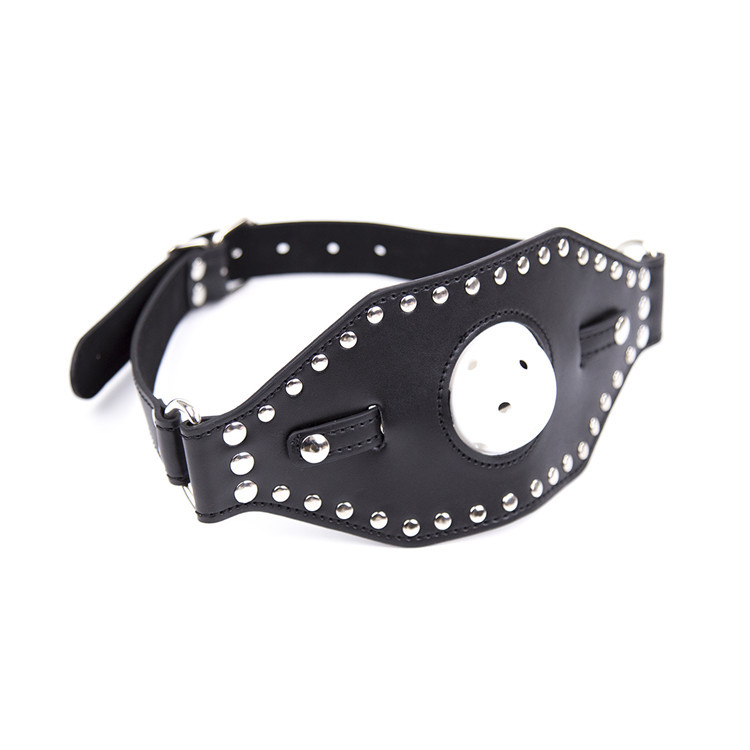 黑色皮革可拆卸口球 夫妻玩具情趣束缚口枷 红色套头性保健品口塞