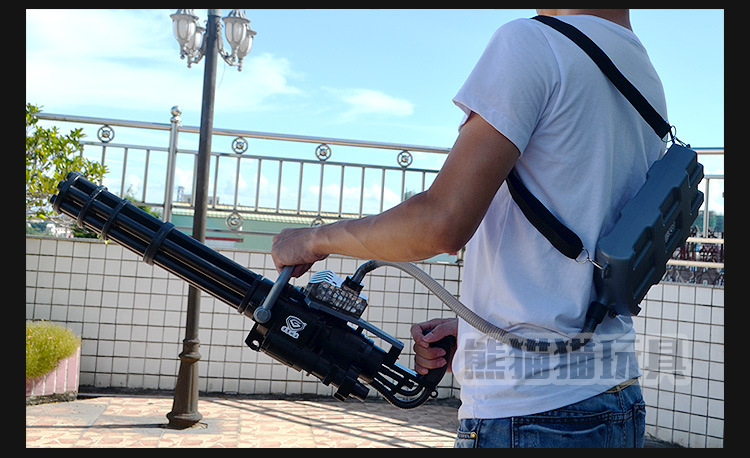 连罡电动连发水弹枪旋转加特林背包式儿童玩具枪可发射水晶弹枪