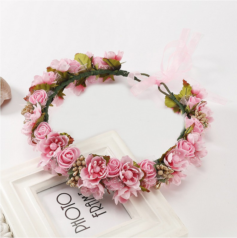 新娘花环头饰时尚伴娘头花韩式森女发饰旅游度假海边花手工花拍照