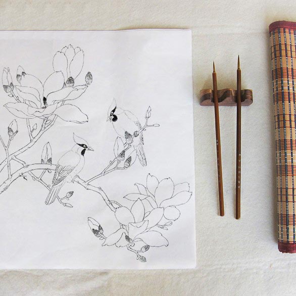 花枝俏狼毫勾线笔国画水彩勾线描笔 绘画彩绘工笔小楷毛笔厂家