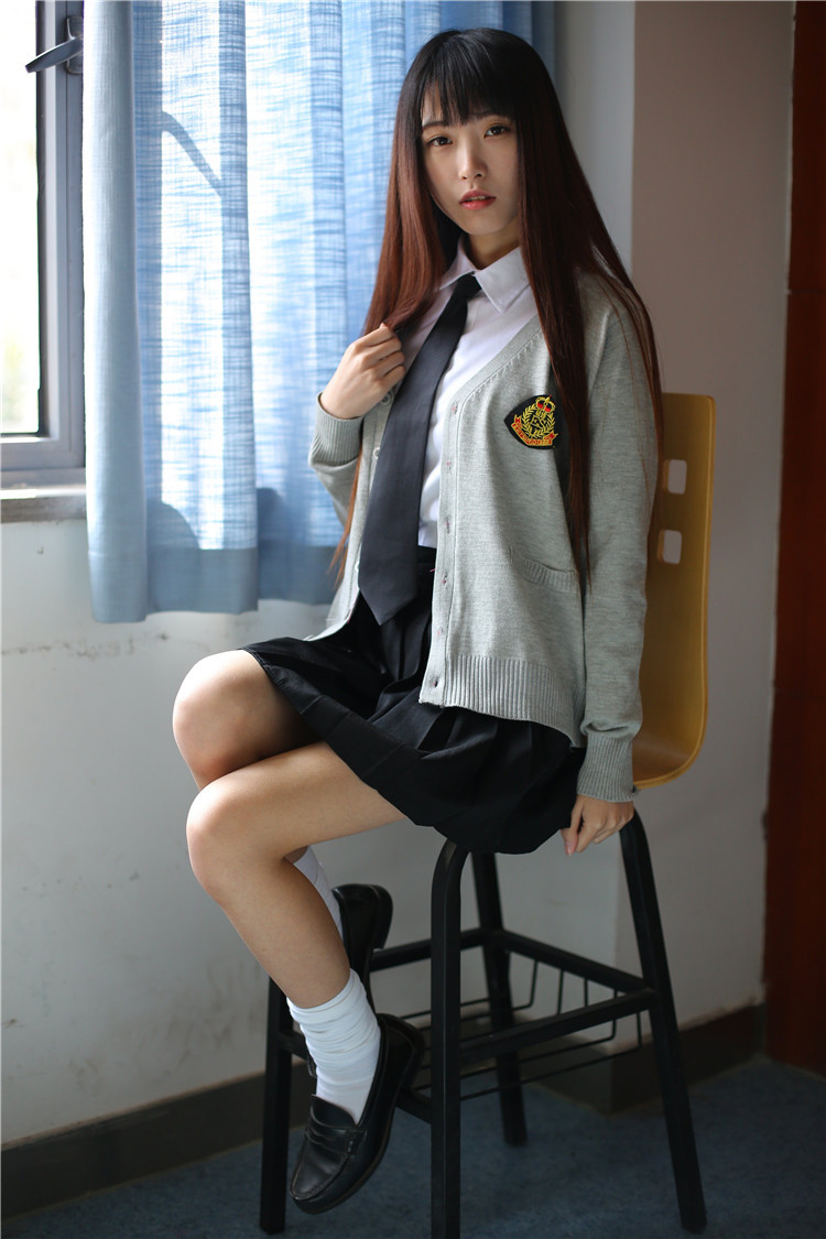 冬款学院派学生班服装韩版校服日本毛衣长袖白衬衫校服套装女款