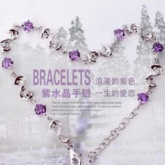 e052 hot-selling jewelry with natural color treasure amethyst zircon bracelet personalized korean fashion jewelry wholesale