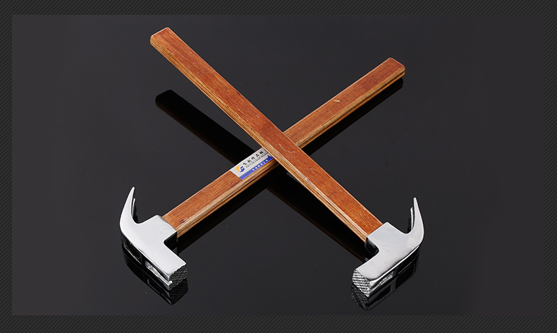 厂家现货飞越牌羊角锤 压缩木柄方头铁榔头 金猪木工装饰羊角锤