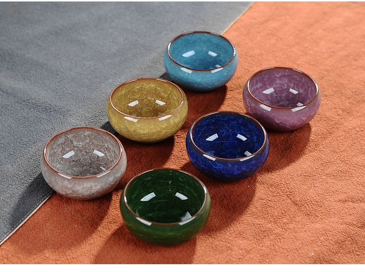 七彩冰裂釉茶具套装冰裂茶具功夫茶具陶瓷茶具七彩陶瓷