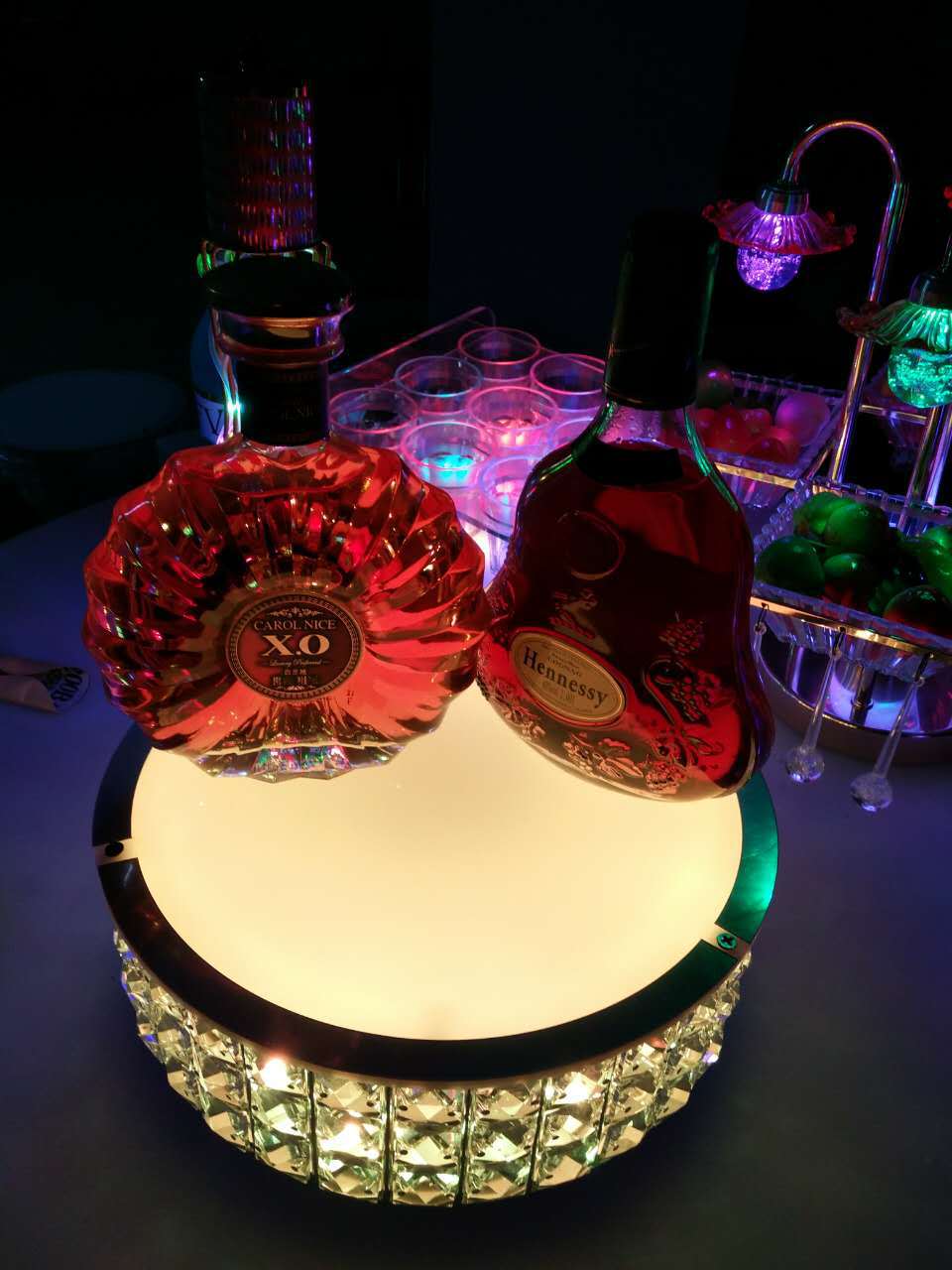 酒吧发光酒座 led充电洋酒座 香槟底座 激光酒座 展示架