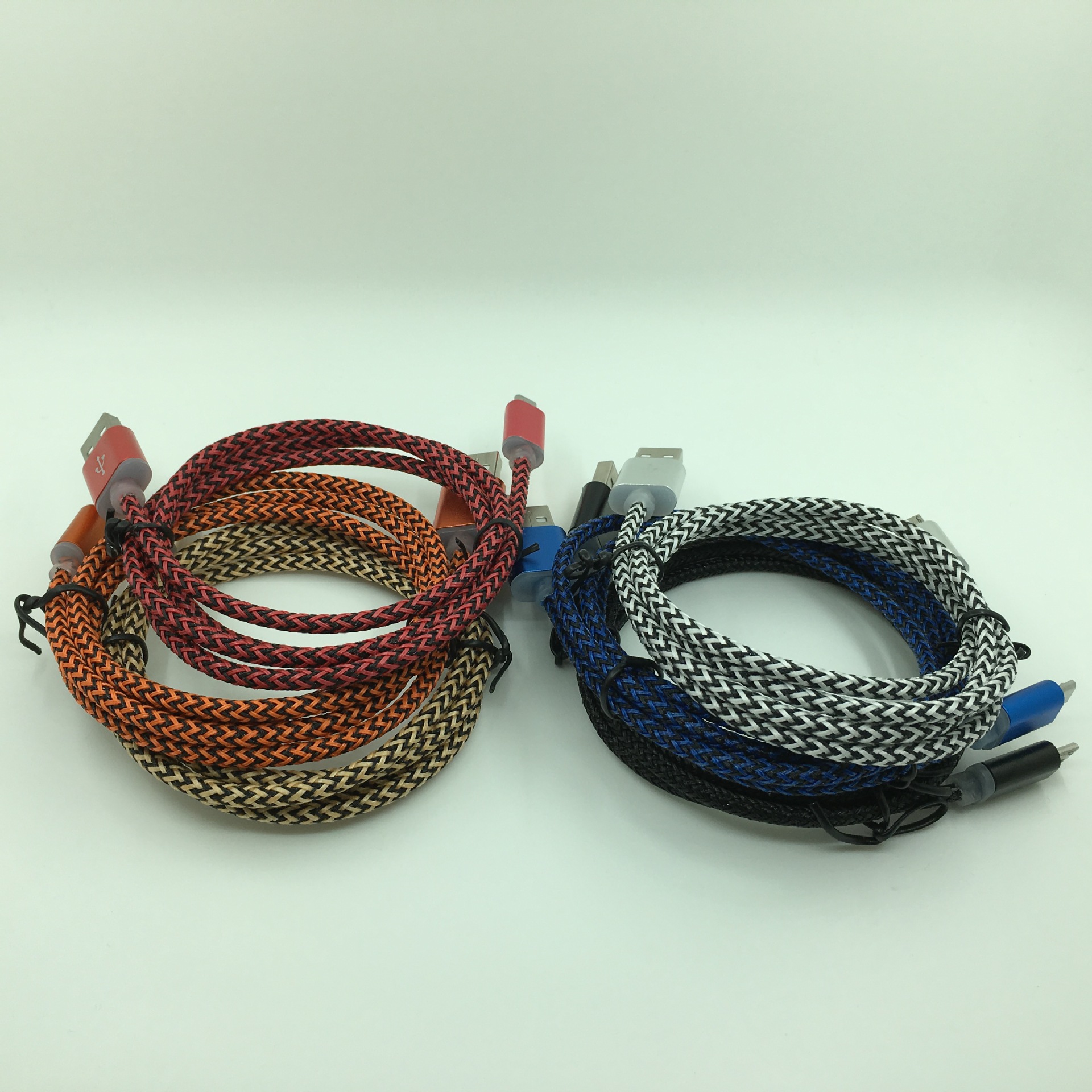 麻花数据线 1米micro usb铝合金麻花编织数据线 安卓手机充电线