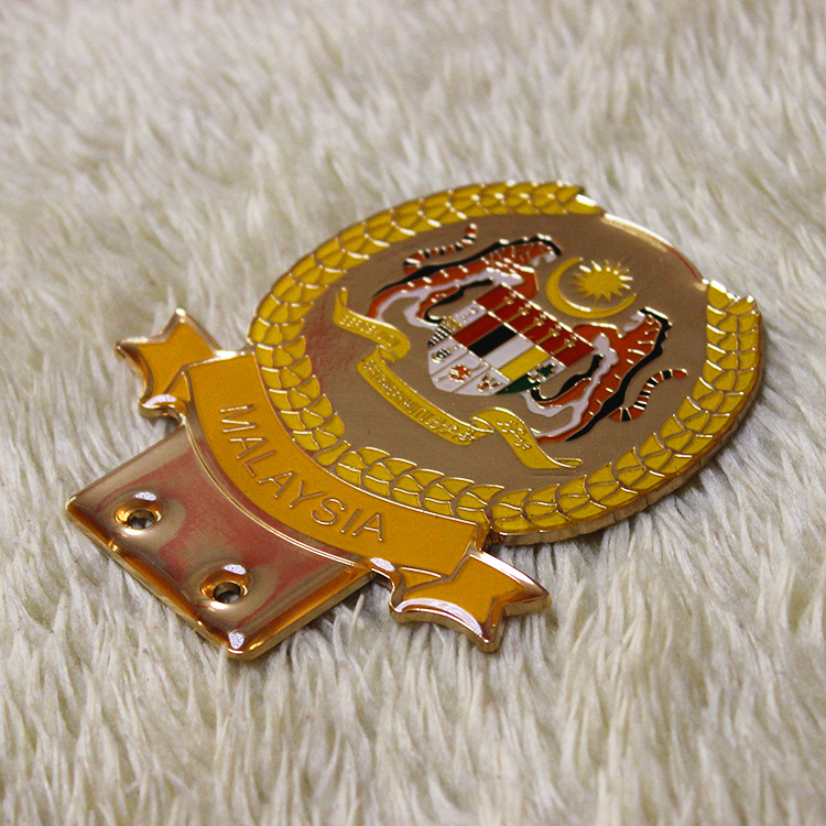出口东南亚外贸金属徽章标牌 马来西亚国徽工艺品 10cm&.