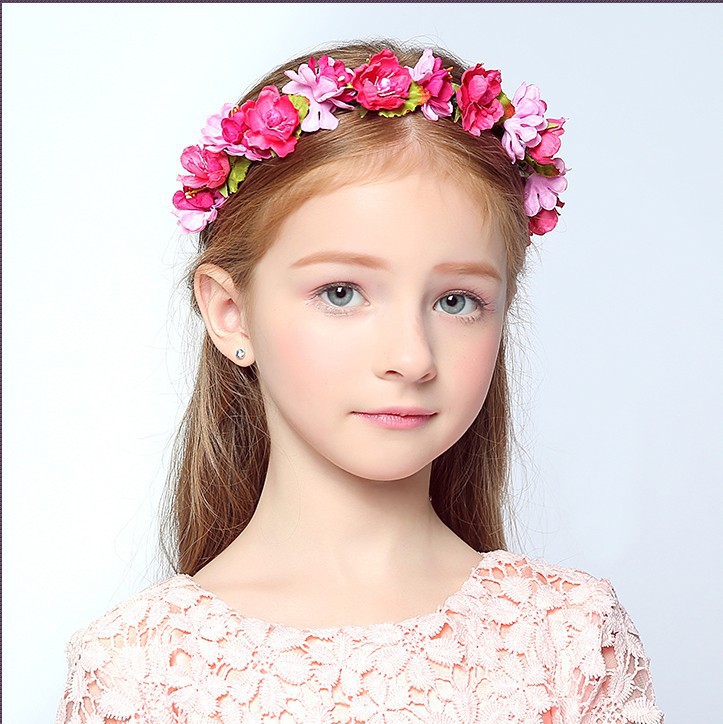 小花童头饰 韩版儿童舞蹈表演花环手环女童