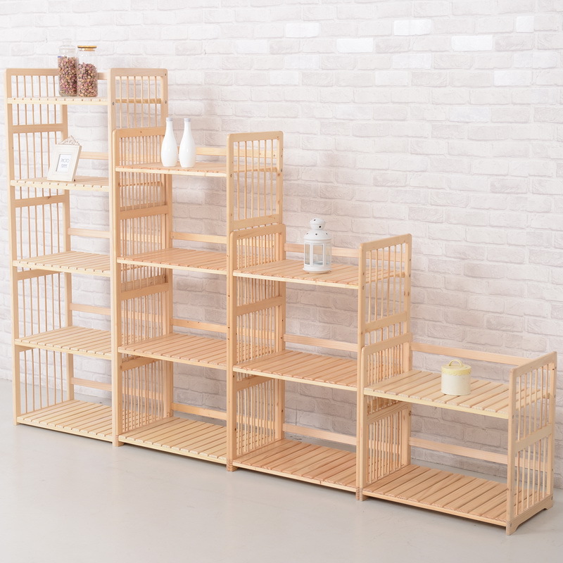 百松居 实木家具置物架多功能隔板储物架简约现代厨房架 厂家批发