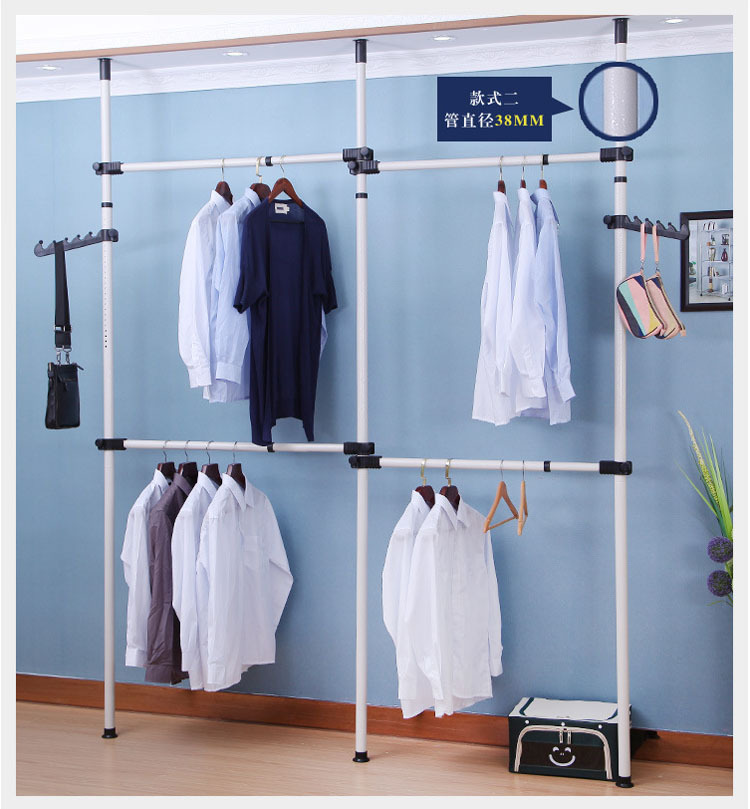 进口顶天立地衣架创意衣帽架挂衣架落地卧室简易衣架组装衣架简约