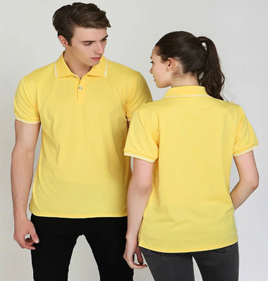 大厂批发色织翻领t恤广告衫印字工作服定制班服旅游文化衫个性diy