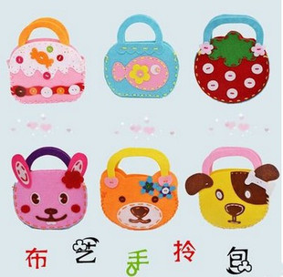 布艺拎包 不织布材料包diy手工制作 幼儿园缝制益智材料小礼品