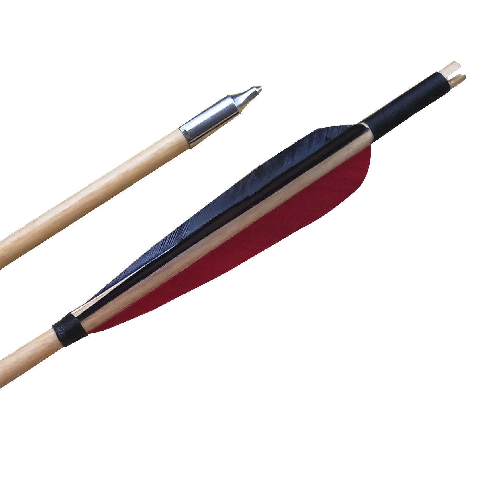 真羽木箭 印尼白木 箭杆笔直 木箭成品 火鸡真羽 wooden arrow