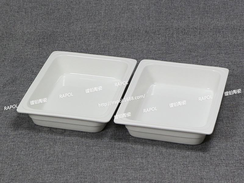 1/2槽边份数盆 陶瓷自助餐食物盆 二分之一热菜专用布菲盆