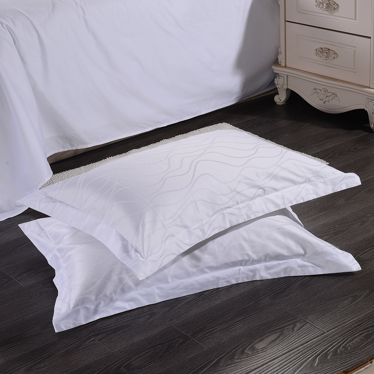 五星级酒店客房布草床上用品 全棉80支大提花四件套厂家直销定制