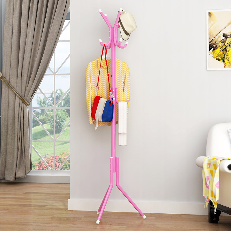 Iron Coat Rack Multi-Functional Color Fashion Clothes Rack Creative Clothes Hanger Floor Bedroom and Household Simple Modern