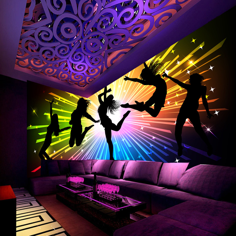 ktv壁纸题包厢酒店墙纸主3d壁画背景墙性感美女酒吧无缝墙布