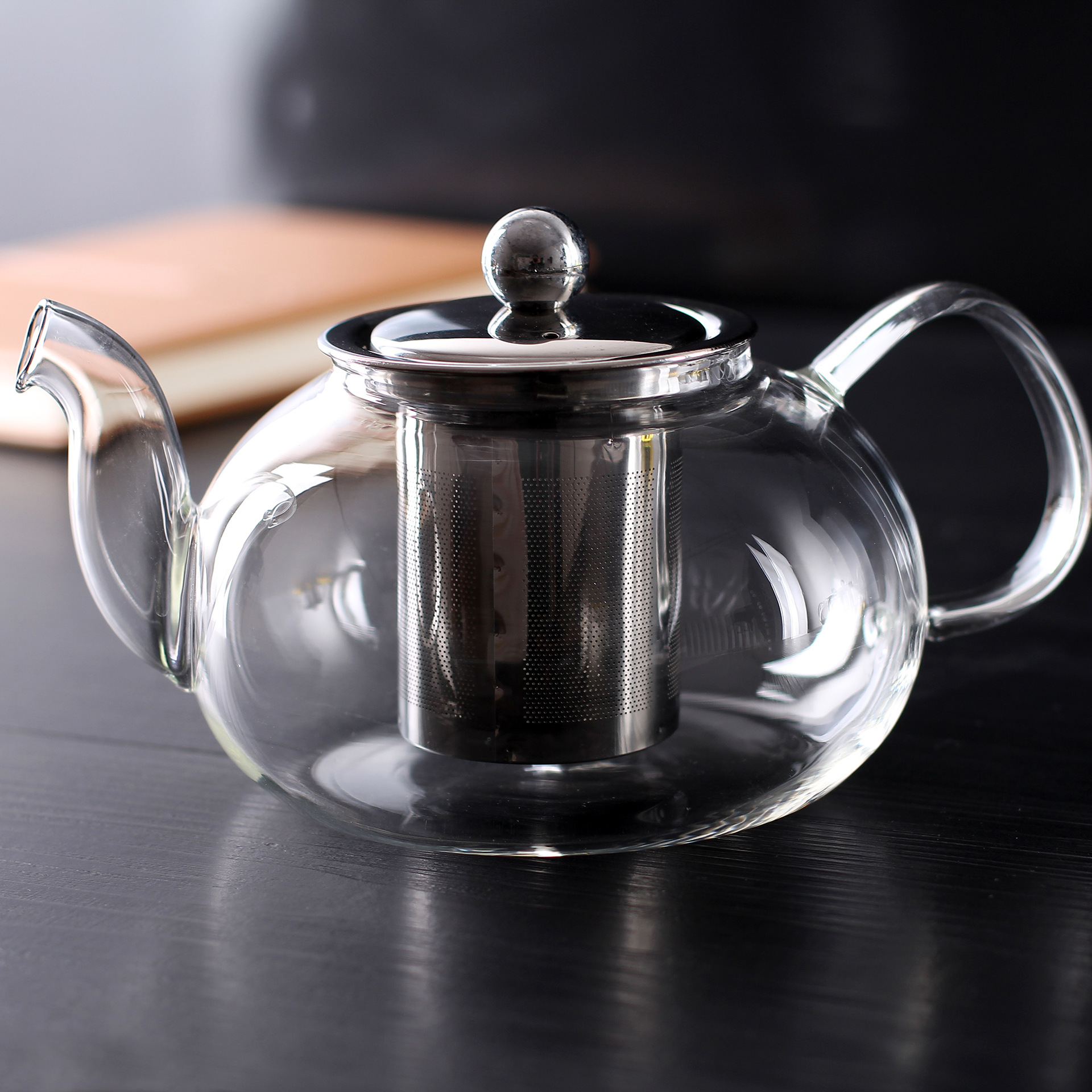 耐热高鹏硅玻璃花茶壶带金属过滤网功夫茶具茶壶厂家直销玻璃水壶