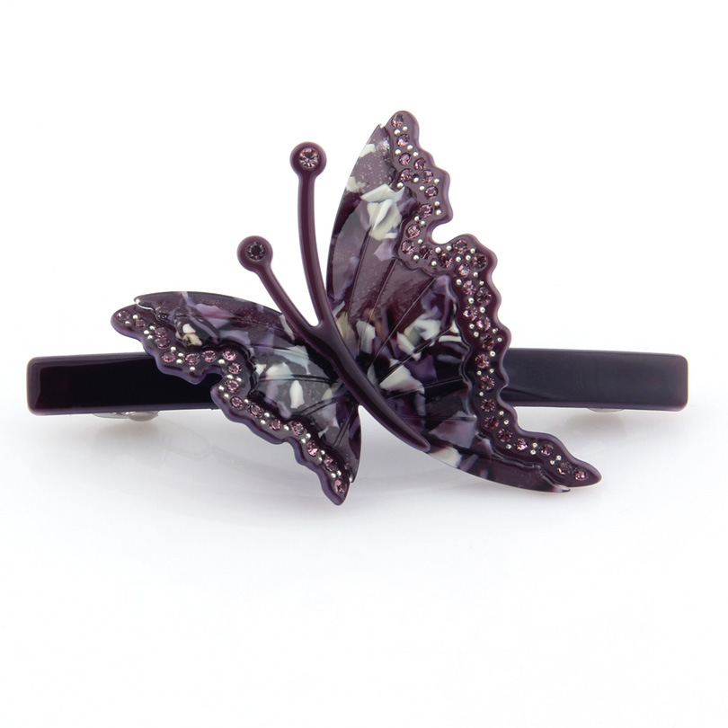 厂家直销 韩式蝴蝶弹簧夹发饰 手工镶钻精美发卡 顶夹 批发发夹