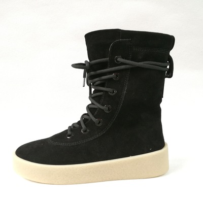 椰子yeezy season 2靴子,黑色牛皮靴