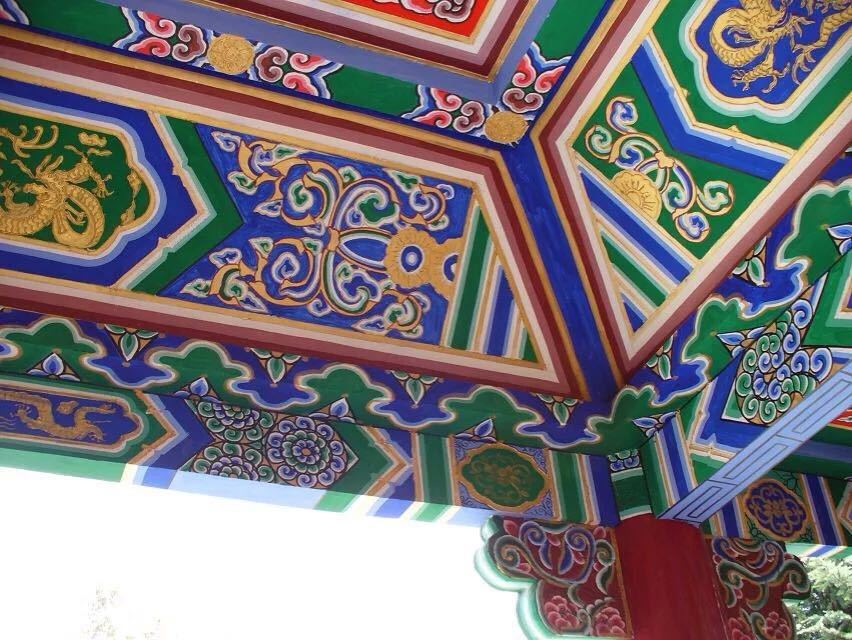 古建筑彩绘 古建筑漆画 走廊手绘 亭子彩绘 景观彩绘 旅游区彩绘