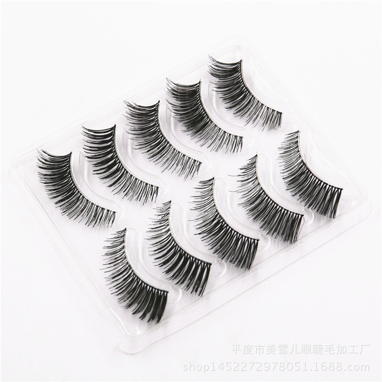 XH-03 Handmade Five Double Pairs of False Eyelashes Multi-Layer Thick False Eyelashes Natural Long Curling False Eyelashes Wholesale