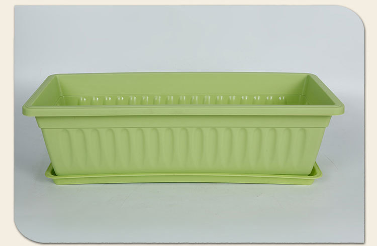 厂家供应阳台种菜盆环保加厚特大长形花盆塑料长方形花盆带托