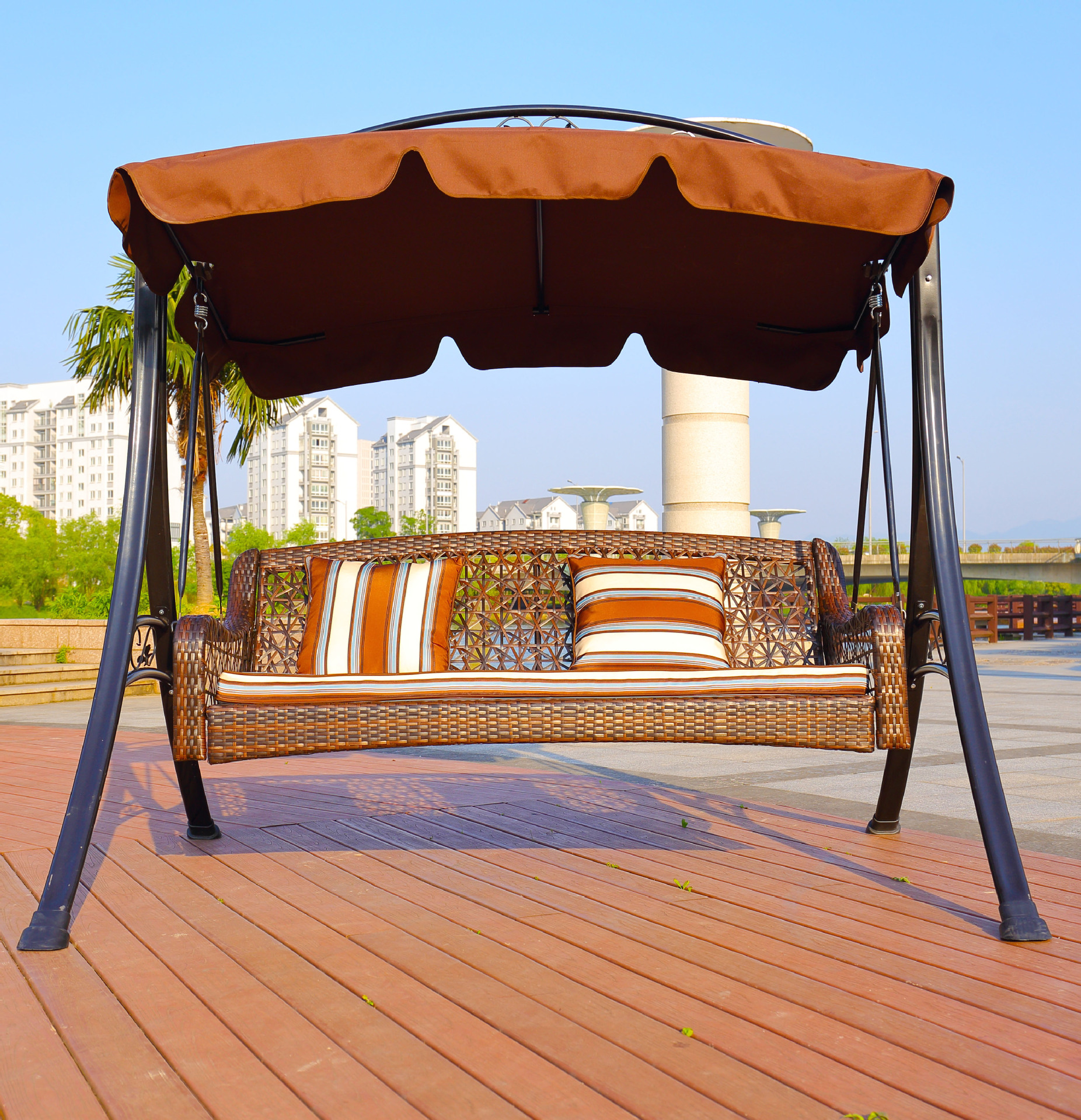 【新款】 户外藤椅吊篮 铁艺藤编室内吊篮