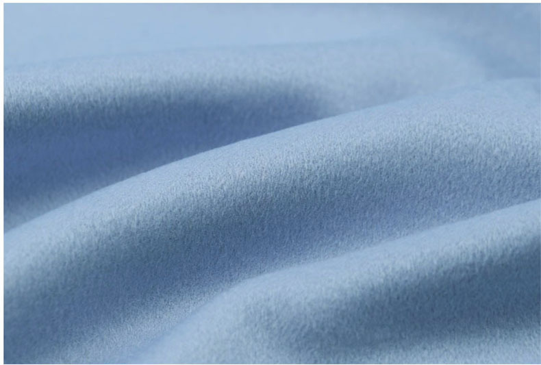 特价批发秋冬天蓝色顺毛羊绒布料 羊毛呢服装面料大衣料 现货供应-棉