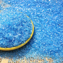 蓝色玻璃沙 蓝玻璃彩珠彩砂鱼缸底沙水族造景石 花盆园艺装饰底砂