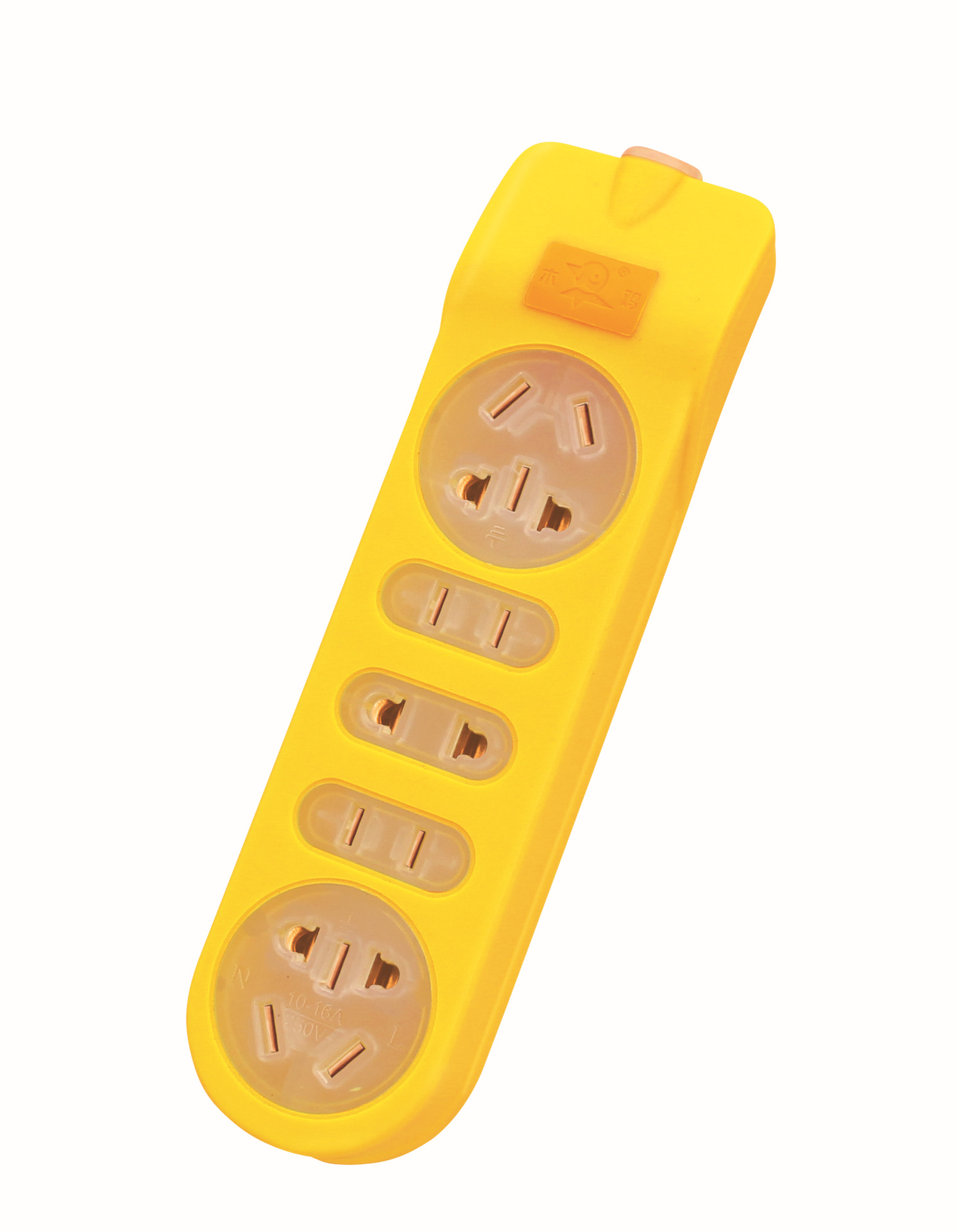 木鸡大功率插线板防摔防压插排地拖插座透明