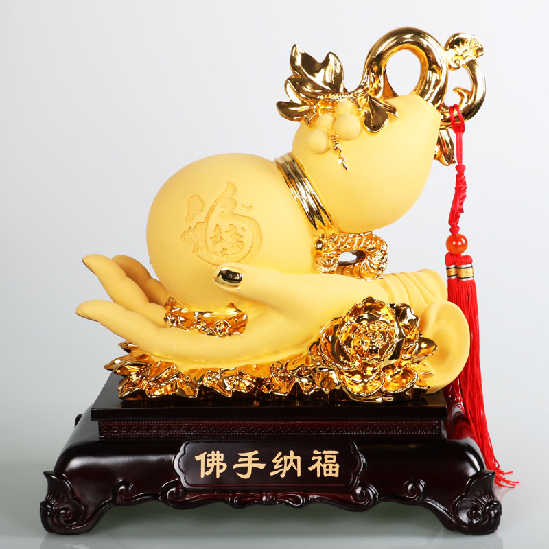 雅信工艺佛手纳福葫芦摆件客厅电视柜办公室乔迁开业礼品工厂直销