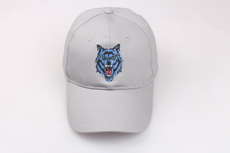 军迷帽子白色狼头帽子 刺绣款 防晒运动休闲战术款棒球帽 鸭舌帽