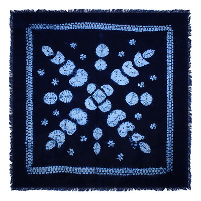 贵州扎染苗族手工扎染布扎染小方巾手帕手绢服装辅料50x50cm