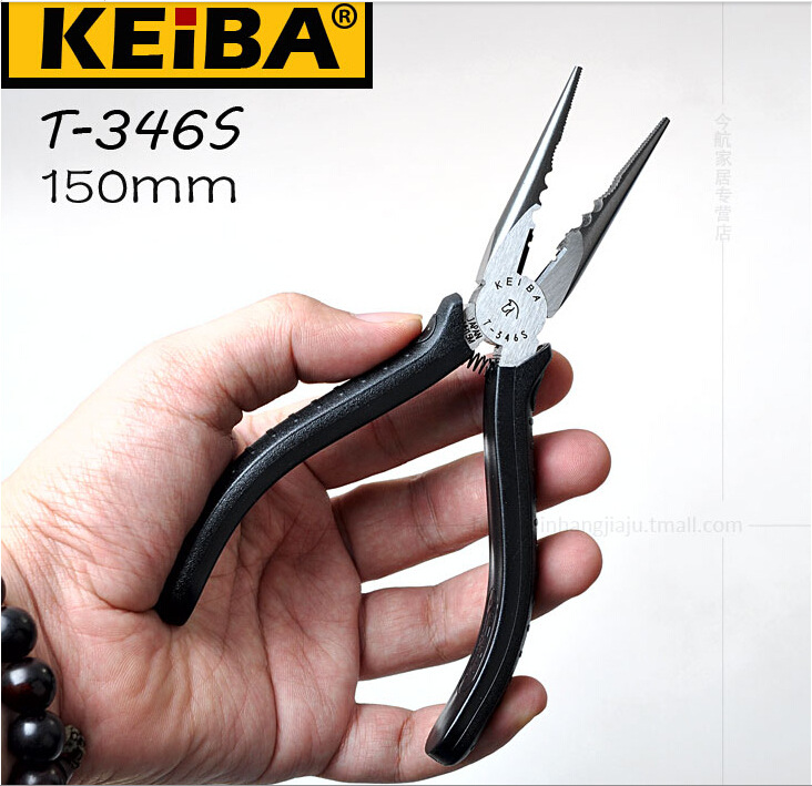 日本进口马牌6寸电工尖咀钳t-346s有牙尖嘴钳 压端子钳 多功能钳