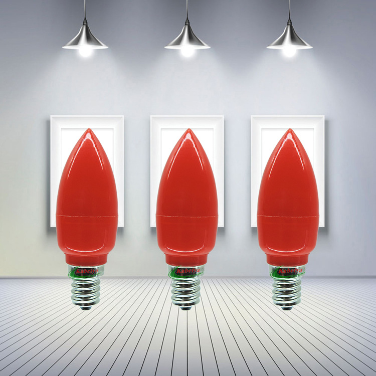 厂家批发节能5灯珠红色led电蜡烛灯泡led财神灯泡e12e14