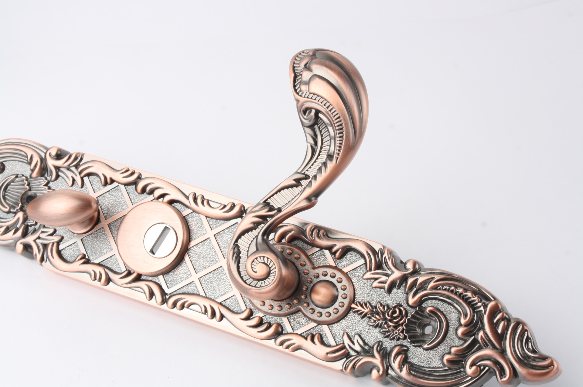 9802 全锌合金配双叶片纯铜锁芯大霸王双钩锁体豪华入户门天地锁