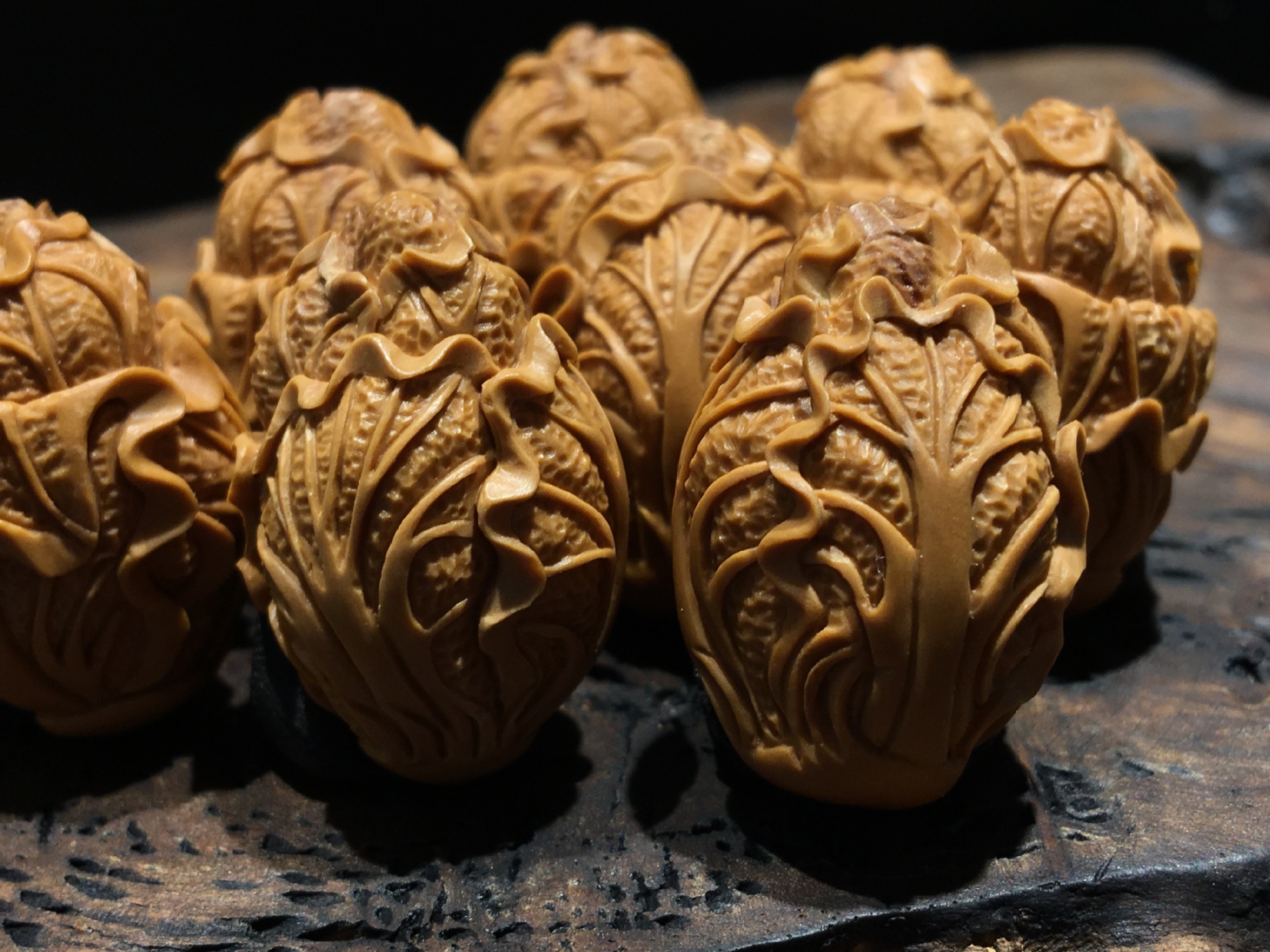 招百财橄榄核百财(白菜)手串 橄榄胡手串手链 文玩核雕白菜手串