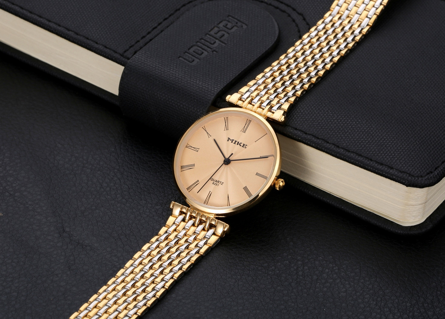 mike情侣超薄休闲皮带石英表手表女男学生韩版简约潮复古钢带防水