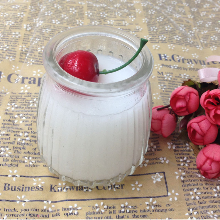 玻璃瓶创意竖纹布丁瓶 100ml 竖条纹布丁瓶 慕斯布丁杯 布丁玻璃