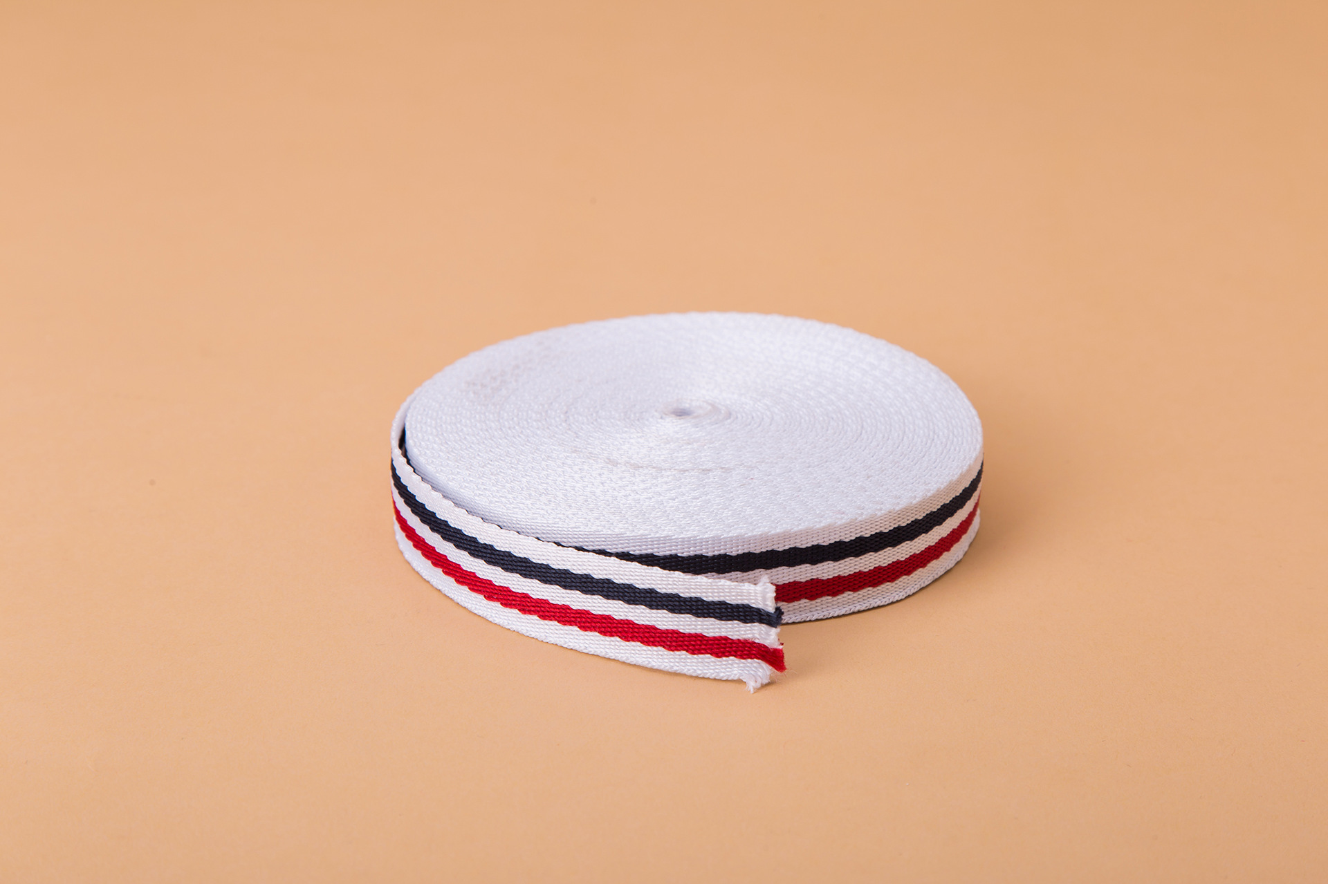 【厂家热销 涤纶织带优质彩色奖牌带 2cm红白蓝三色