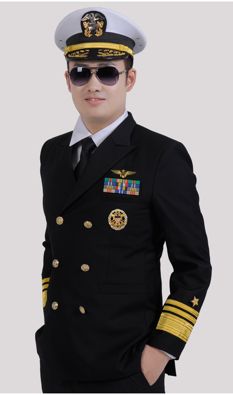 批发美国航空海军上校制服礼服游艇船长制服海军晚宴常服航空制服