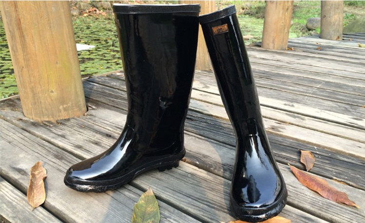 正宗双钱上海牌雨鞋 黑色中筒橡胶雨鞋 老式雨鞋 劳保工矿雨靴男