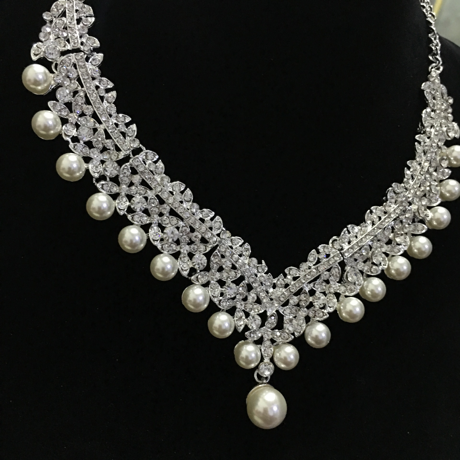 韩式新娘饰品珍珠结婚项链耳环套装 婚纱礼服配饰混批