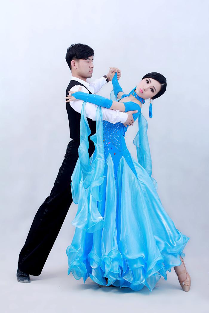奢华烫钻大摆摩登舞裙 工厂特卖款 国标舞裙 摩登舞连衣裙 演出服